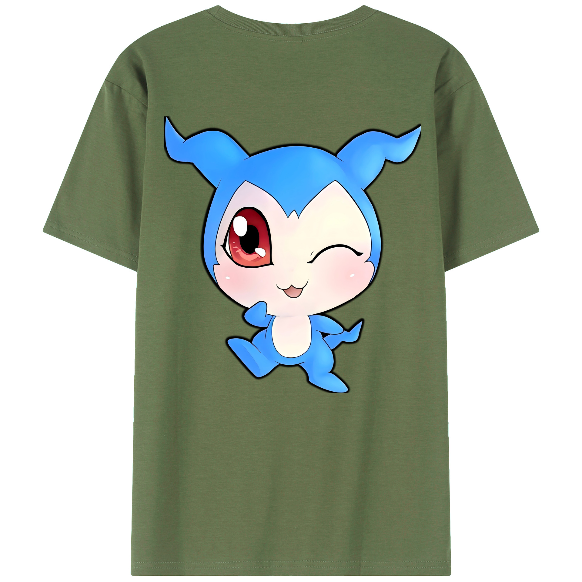 （画像用） Digimon デジタルモンスター/デジモン 綿100％ メンズ半袖Tシャツ（バックプリント） 通気性
